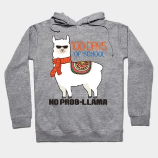 '100 Days of School No Prob-Llama' Alpaca Llama Trendy Gift Hoodie